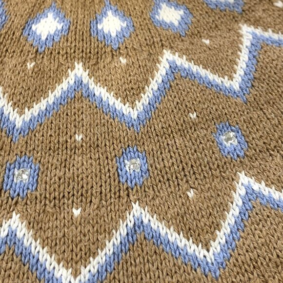 J.Crew Sweater Women Brown Long Sleeves Size L Turtle Neck Diamond Bead Accents - Picture 12 of 12